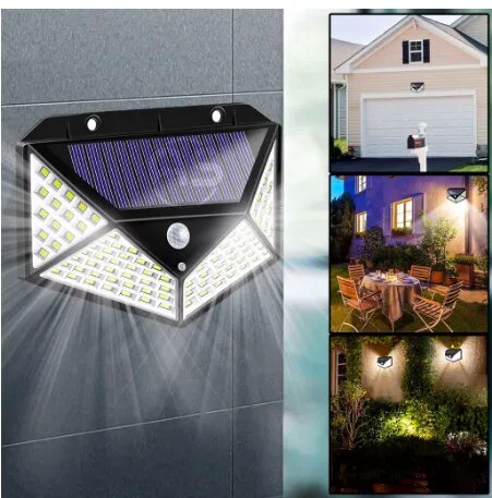 Luminária Solar de Parede Lumimax com 100 LEDs e Sensor de Movimento - eKoloja