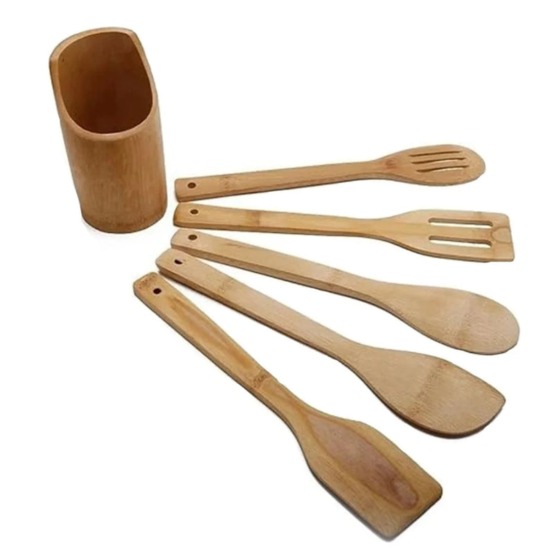 Kit de Utensílios de Bambu com Suporte - eKoloja