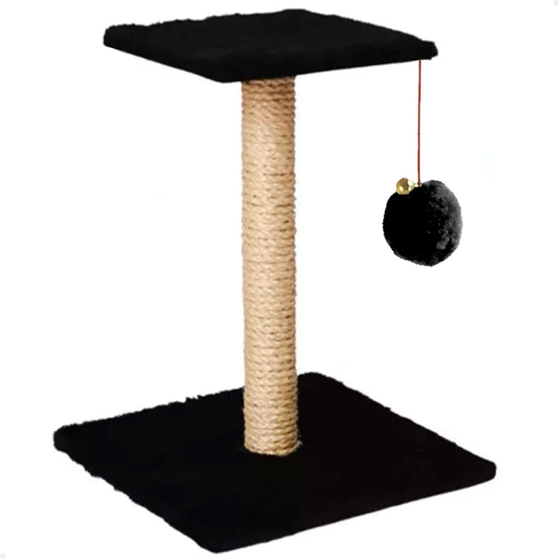 Poste Arranhador para Gatos com Sisal e Brinquedo de Pompom - eKoloja