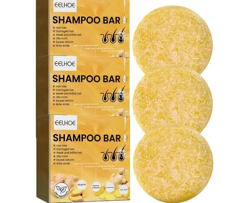 Shampoo Sólido De Gengibre e Polygonum 3 Em 1 (Kit 3pcs)