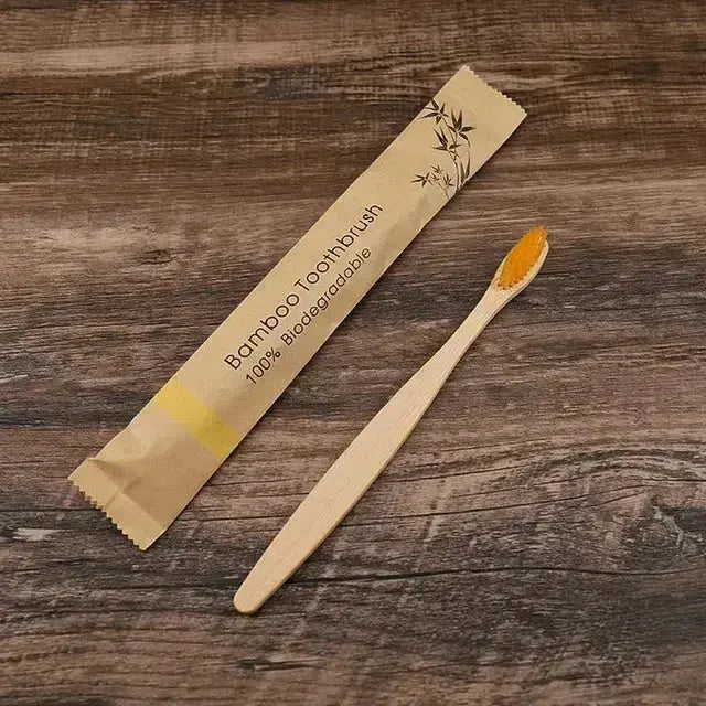 100 Escovas de Dentes de Bambu – Cerdas Macias - PERSONALIZÁVEIS