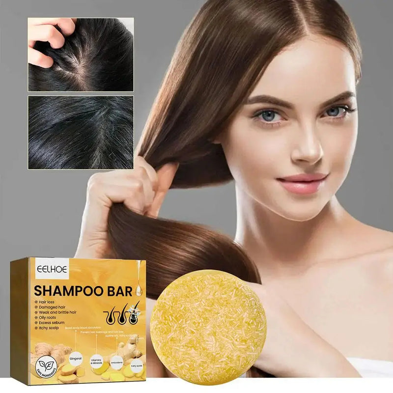 Shampoo Sólido De Gengibre e Polygonum 3 Em 1 (Kit 3pcs)