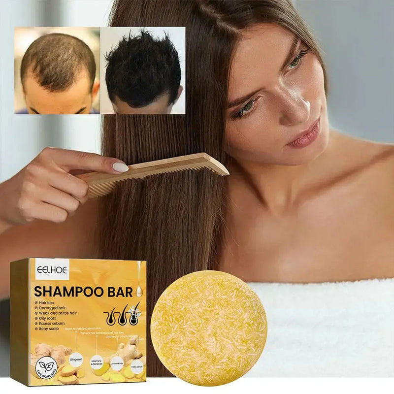 Shampoo Sólido De Gengibre e Polygonum 3 Em 1 (Kit 3pcs)