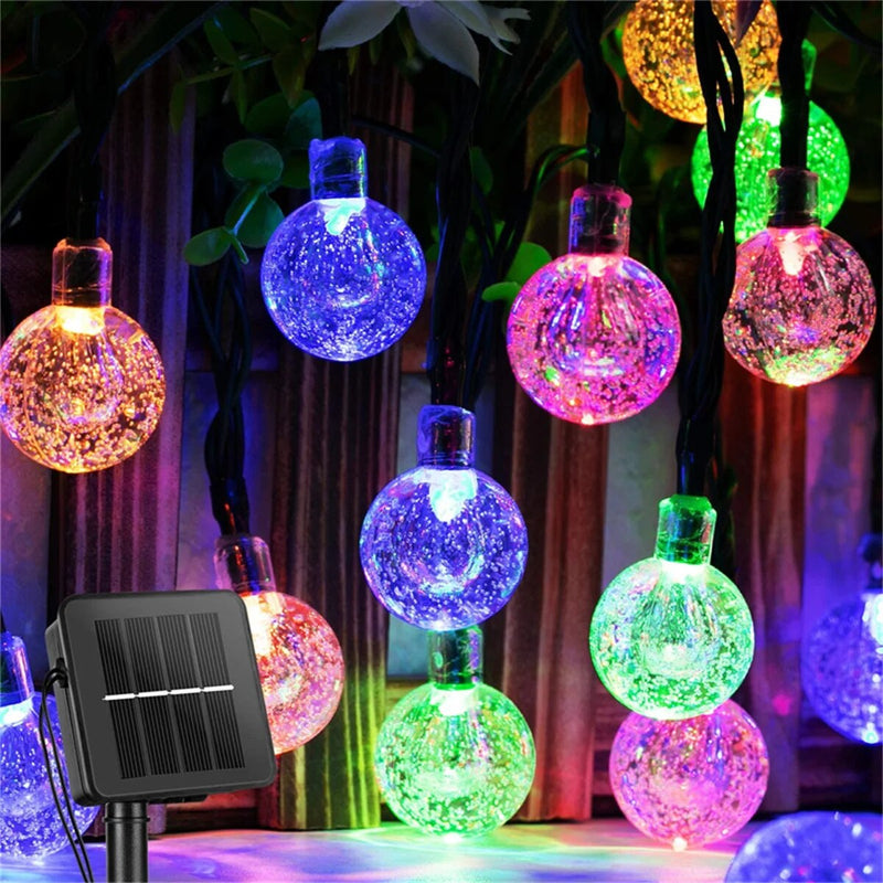 Luzes de Fadas Solares com 100 LEDs em Globos de Cristal - eKoloja