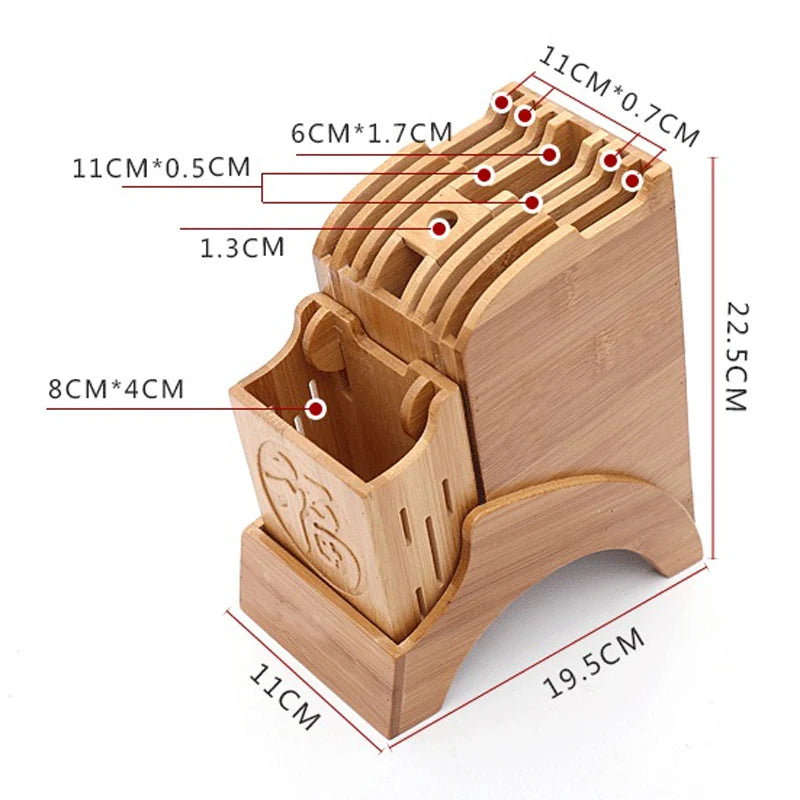 Suporte de Bambu para Facas de Cozinha - eKoloja