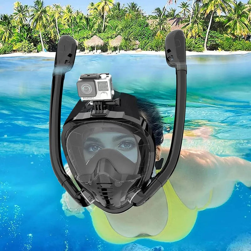 Máscara de Snorkel de Rosto Inteiro com Visão Panorâmica de 180° - eKoloja