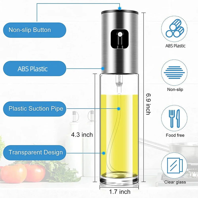 Spray Pulverizador de Azeite de Oliva em Vidro e Aço Inox - eKoloja