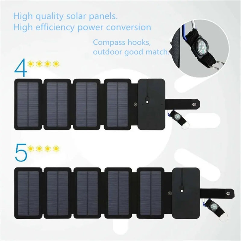 Carregador Solar Portátil Kernuap 10W 4 paneis 5 paneis - eKoloja