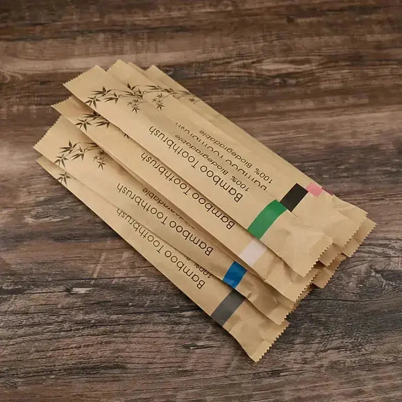 100 Escovas de Dentes de Bambu – Cerdas Macias - PERSONALIZÁVEIS