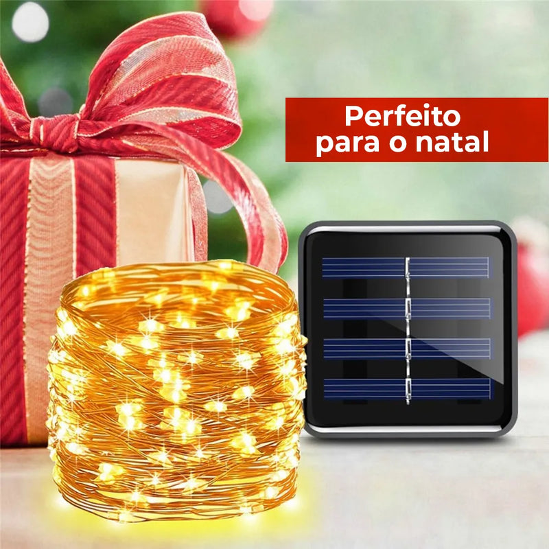 eKoNatal - Cordão de Luzes Solares com Fio de Cobre - eKoloja