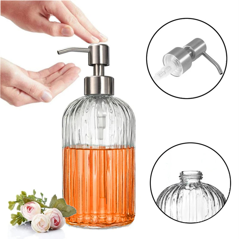 Dispenser de Sabão Liquido de Vidro Transparente 400ml - eKoloja