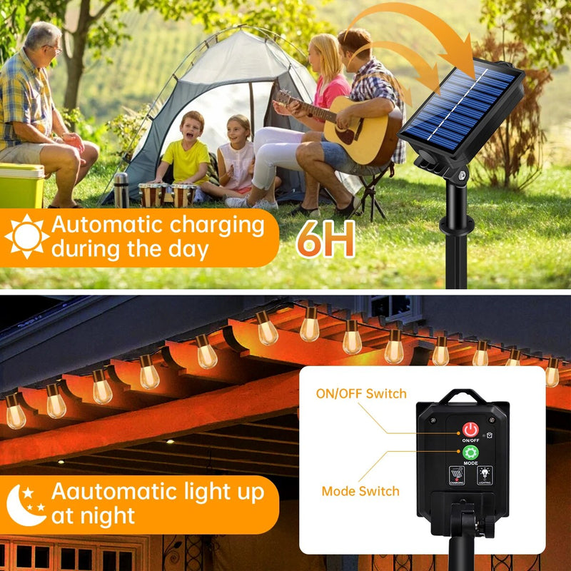 Luzes de Fio Solar para Ambientes Externos - eKoloja