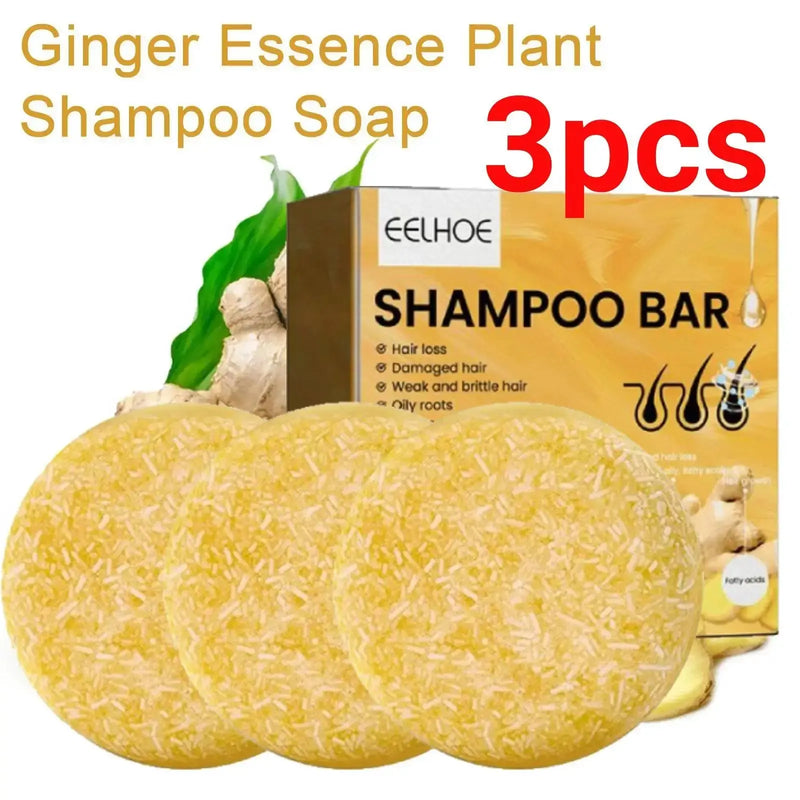 Shampoo Sólido De Gengibre e Polygonum 3 Em 1 (Kit 3pcs)