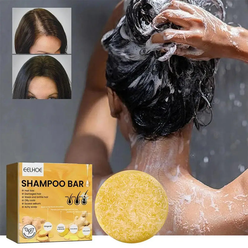 Shampoo Sólido De Gengibre e Polygonum 3 Em 1 (Kit 3pcs)