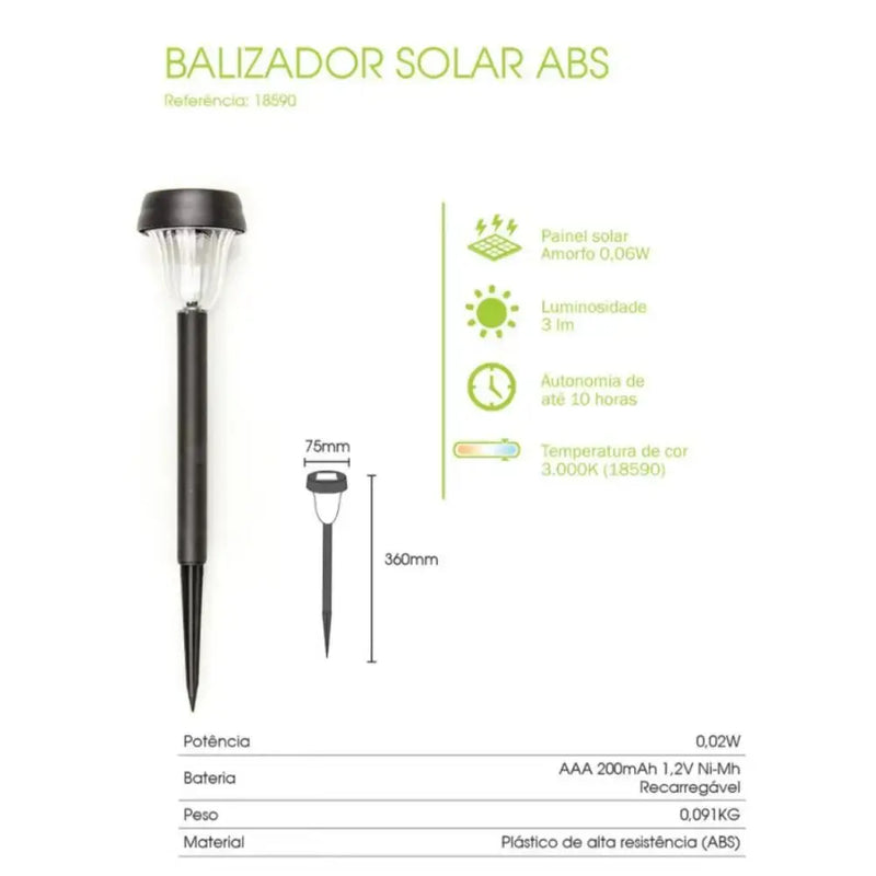 Kit com 6 Luminárias Espeto Solar para Jardim - eKoloja