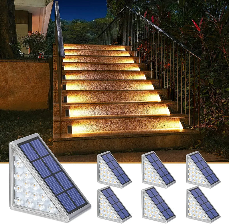 Led Solar Ecológico triangular para degraus de escadaria 2 pcs 6 pcs - eKoloja