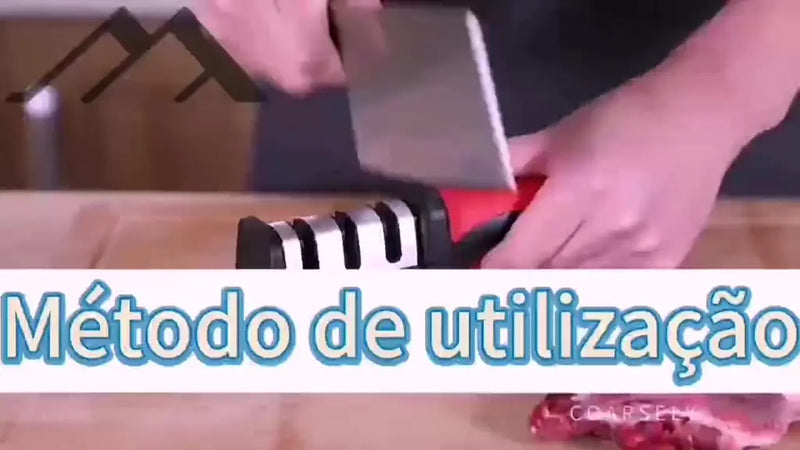 Amolador Afiador De Facas Em Aço Inox Com 3 Afiadores