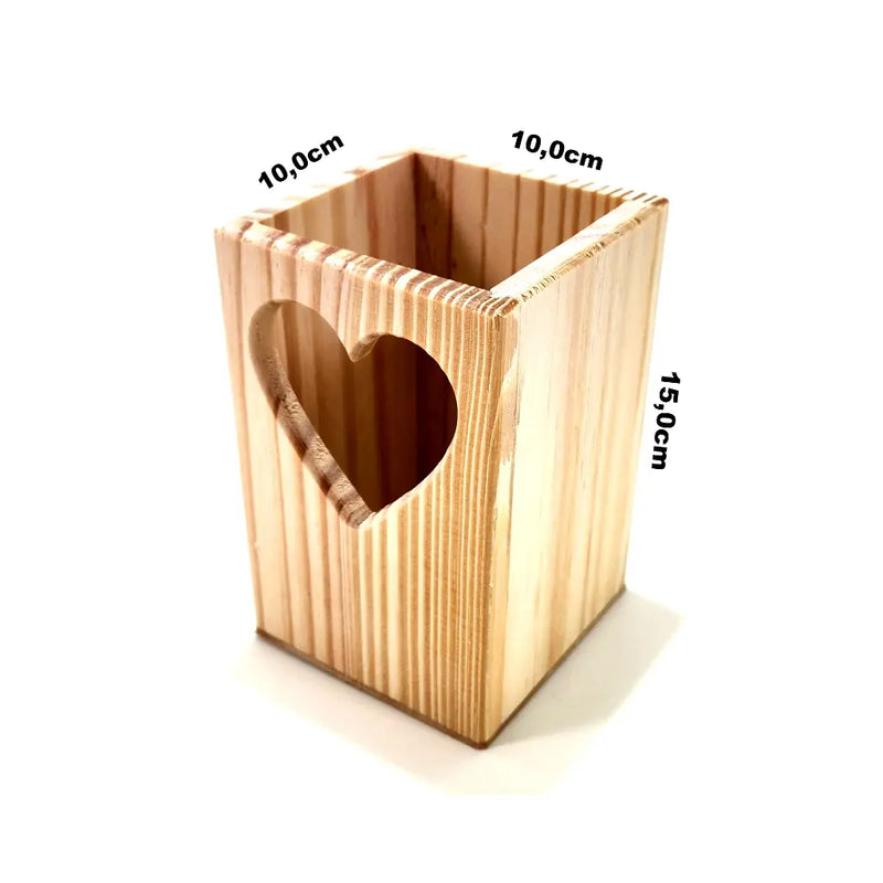 Porta Colher em Madeira Pinus com 4 Colheres – Organização e Charme para Cozinha