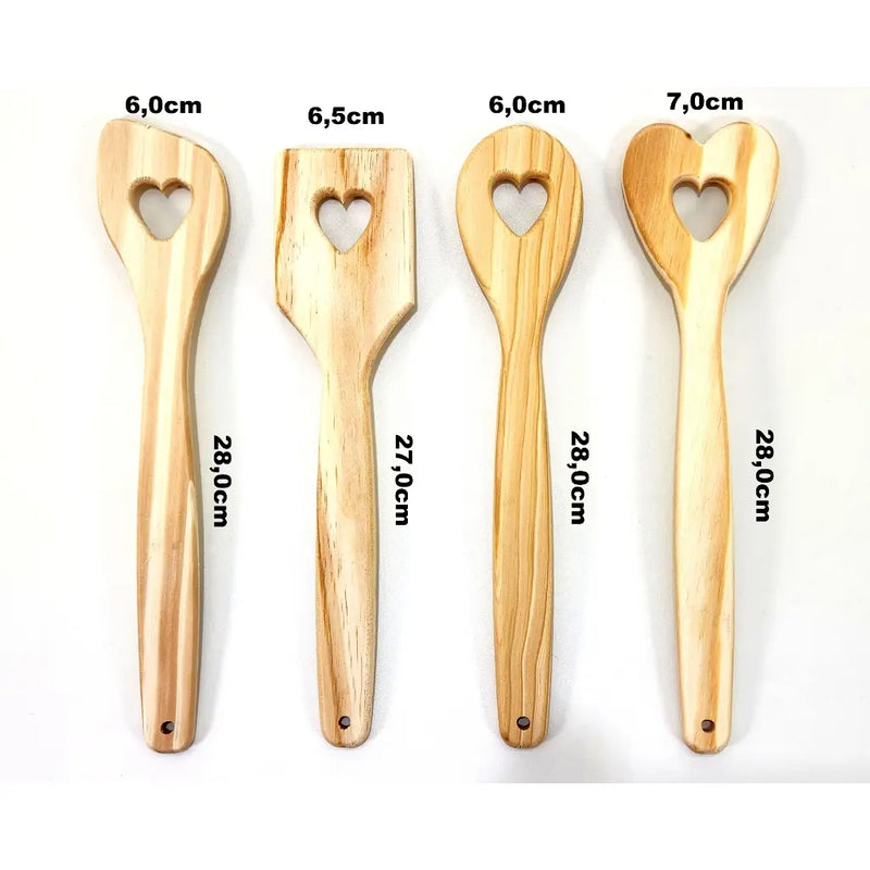 Porta Colher em Madeira Pinus com 4 Colheres – Organização e Charme para Cozinha
