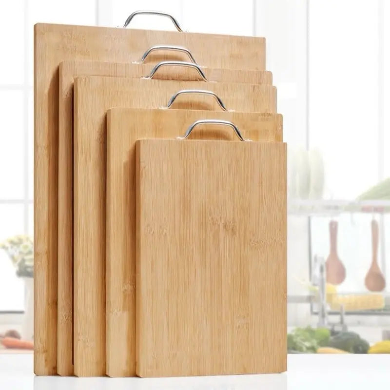 Tábua De 100% bambu de três tamanhos para Carne Legumes frutas Material Ecológico Bambu Com Alça aço
