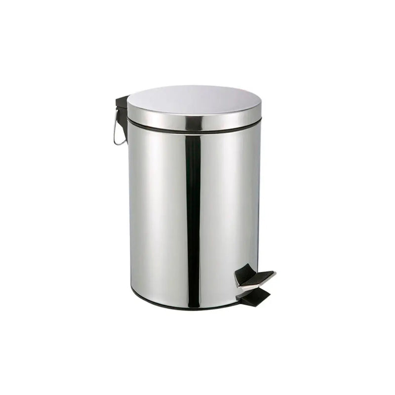 Kit Lixeira 3 litros Inox + Escova Sanitária Inox para Banheiro