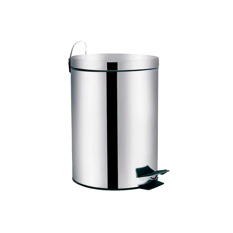 Kit Lixeira 3 litros Inox + Escova Sanitária Inox para Banheiro