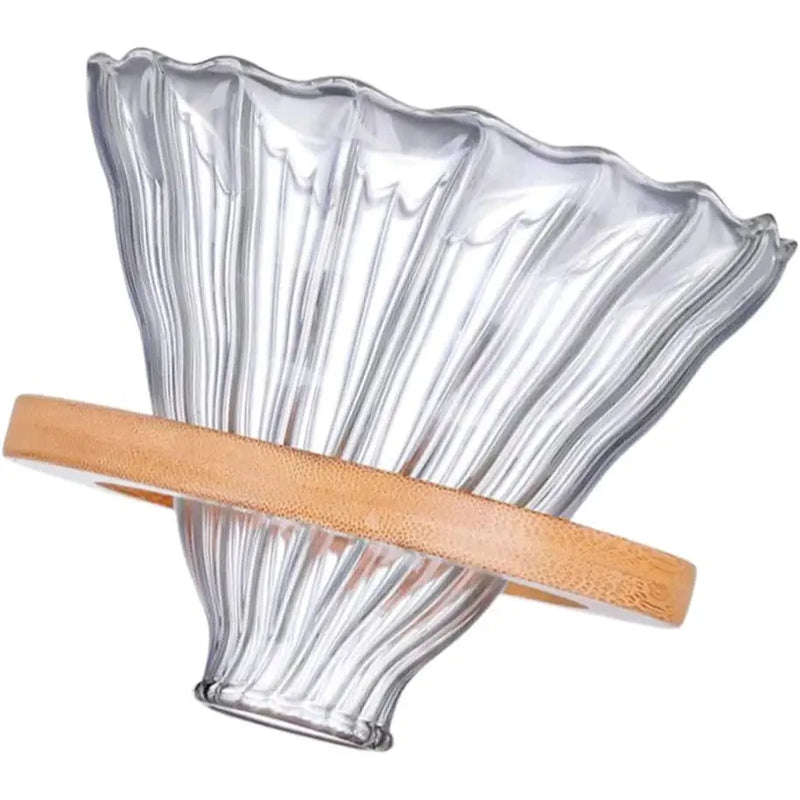 Coador De Café Vidro V60 101 ou 102 Médio Com Argola de Bambu