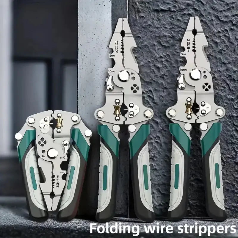 18 em 1 Alicate Automático Dobrável Decapador Crimpador Eletricista Descacador Fios Decapador