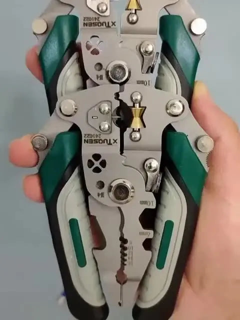 18 em 1 Alicate Automático Dobrável Decapador Crimpador Eletricista Descacador Fios Decapador