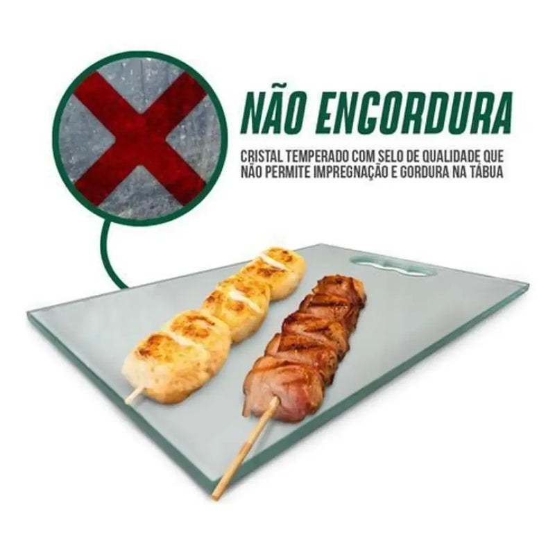 TABUA DE CORTA CARNE INQUEBRAVEL VIDRO 8MM LAPIDADO